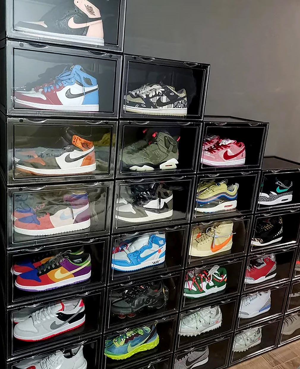 Showcase Box Drop Side Display Container Black