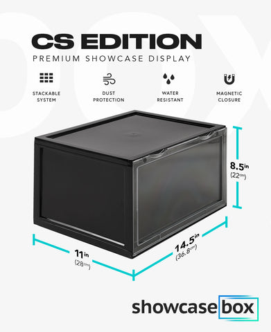 Showcase Box Drop Side Display Container Black